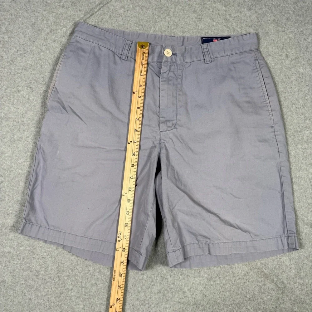 Vineyard Vines Mens 33 Club Shorts Gray Blue Chino 9 Inch Inseam Preppy Golf